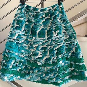 VINTAGE MARC JACOBS green & white ruffle full Midi SKIRT